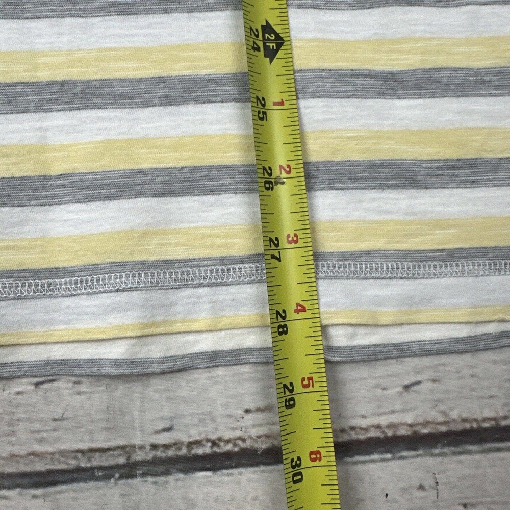 Linksoul Men's Medium Golf‎ Polo Short Sleeve Shirt Striped Yellow Gray - Picture 6 of 8